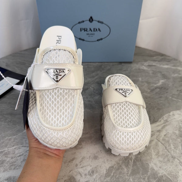 Prada 2026 Platform Mules 45mm Raffia Leather 789434