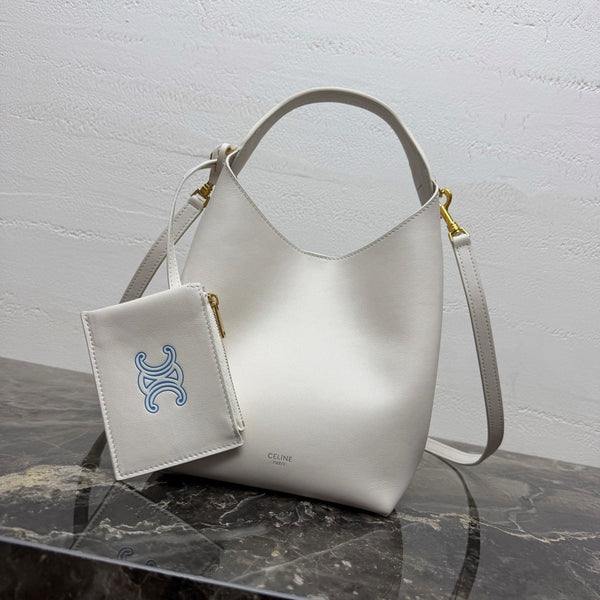 CL Small Hobo White Supple Smooth Calfskin