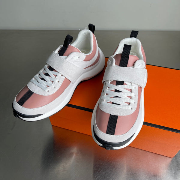 HM Men's Loop Sneaker Pink White Calfskin 741458