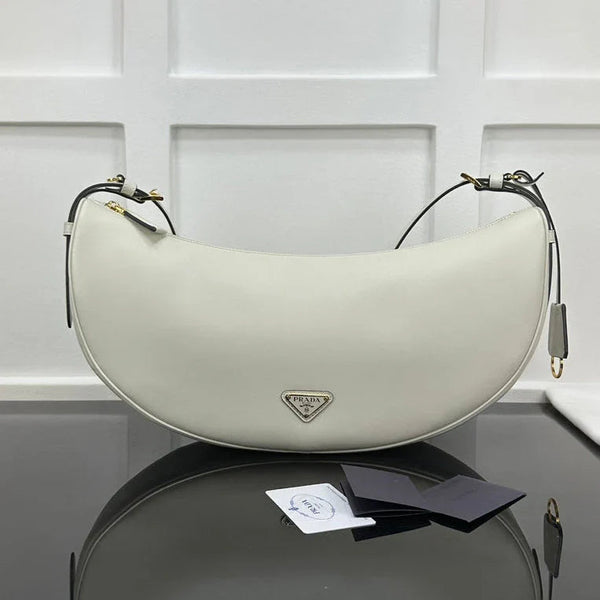 Prad 2026 Large Demi-Lune Shoulder Bag 42cm Calfskin