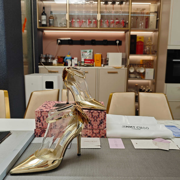 JC Marja Pumps 10cm Gold Metallic Leather 900899
