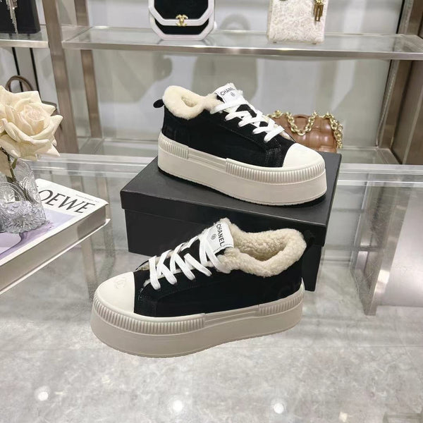 CC Sneaker Black Suede Wool Lining