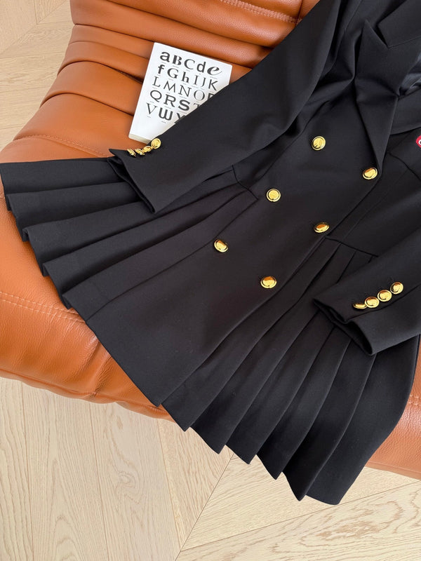 Miu Miu 25 Suit Dress Black Wool Polyester