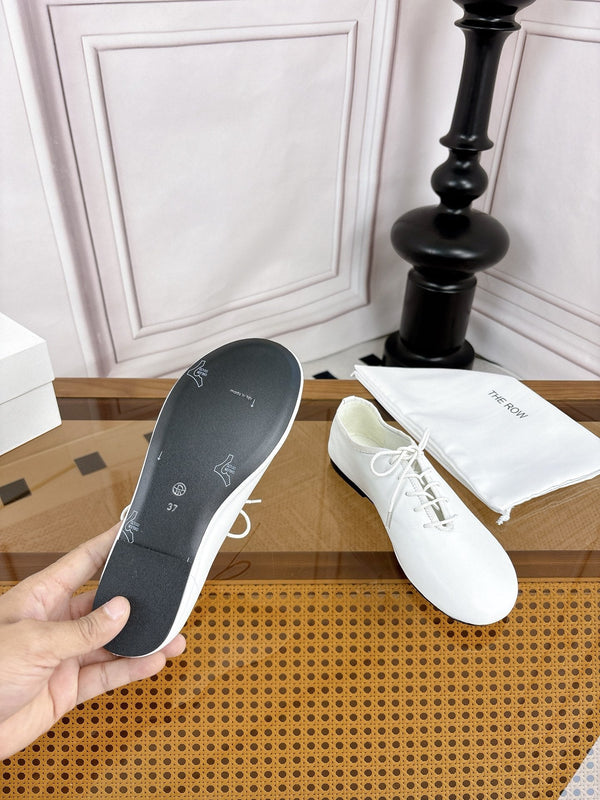 The Row Deep Mouth Slip-on Loafers White Suede 931971