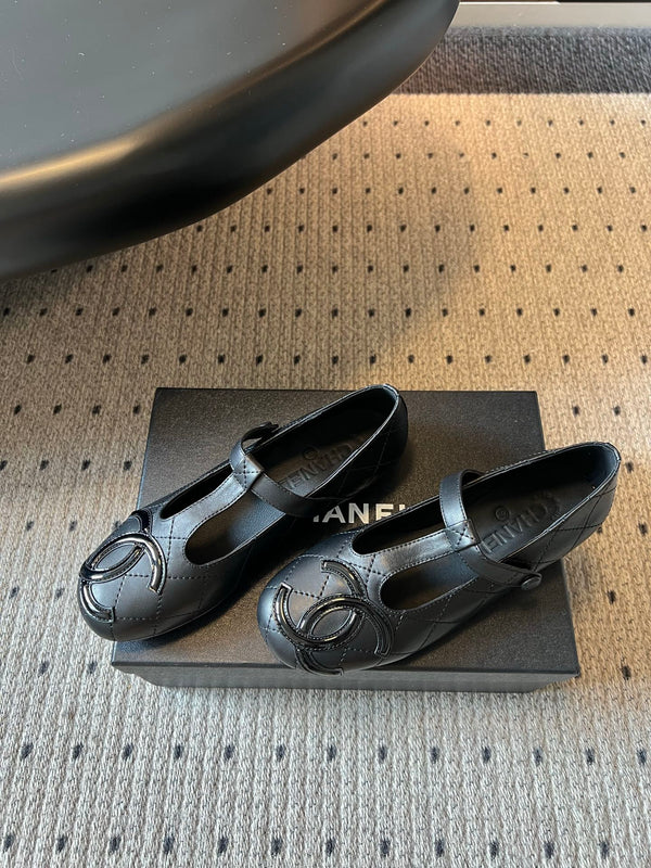 CC 26s Ligne Cambon Mary Jane Flats Black Lambskin 984335