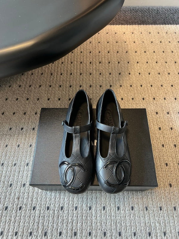CC 26s Ligne Cambon Mary Jane Flats Black Lambskin 984335