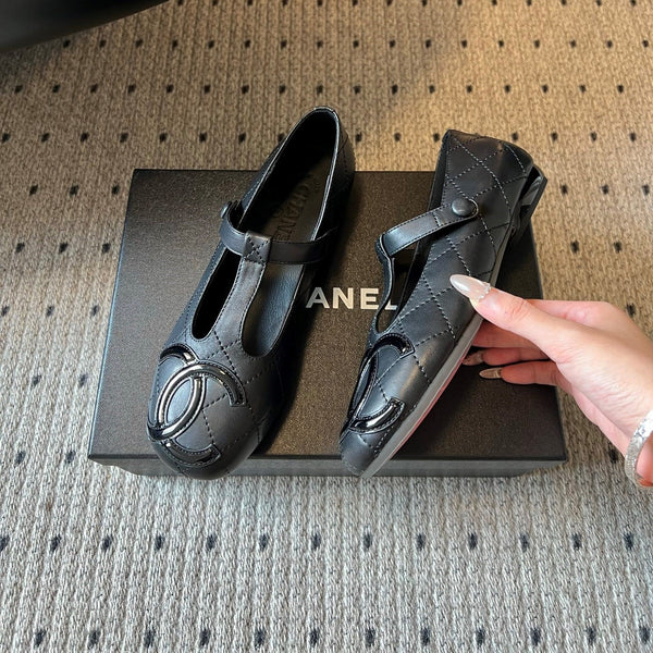 CC 26s Ligne Cambon Mary Jane Flats Black Lambskin 984335