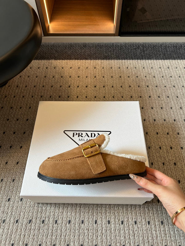 Prad 26s Clogs Brown Suede Shearling 971694