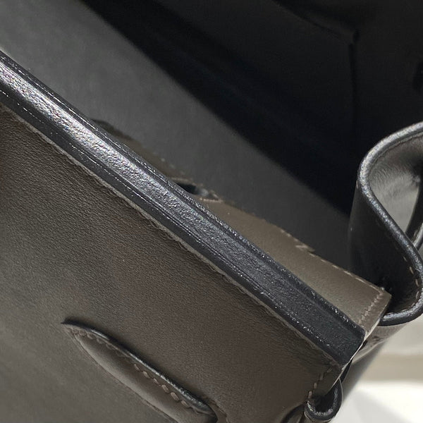 HM Shoulder Birkin 29 Black Chocolate Leather 222332