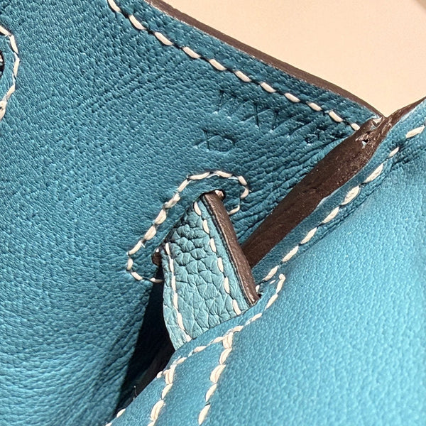 HM BIRKIN 25CM TEAL GREEN TOGO LEATHER SILVER HARDWARE 237510