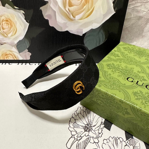 BLACK MONOGRAM CANVAS HAIRBAND 369310