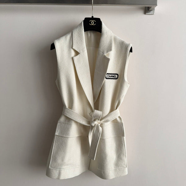 CC 26s Vest Ivory Wool Viscose 338886