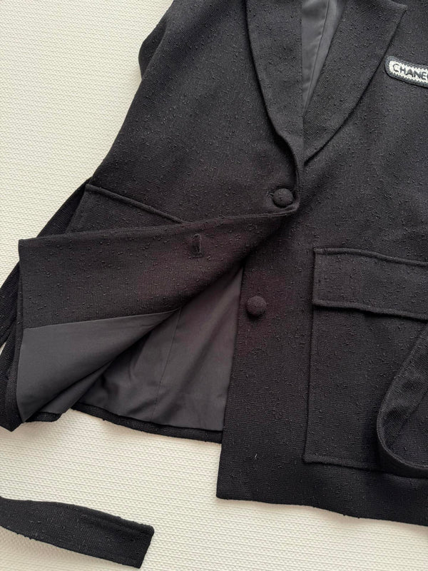 CC 26s Vest Black Wool Viscose 338885
