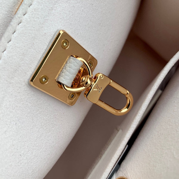 LV Lock&Go Bag White Gold Cowhide 240848