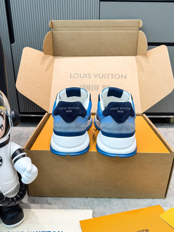 LV Classic Sneaker Grey Blue Black Suede Mesh 625421