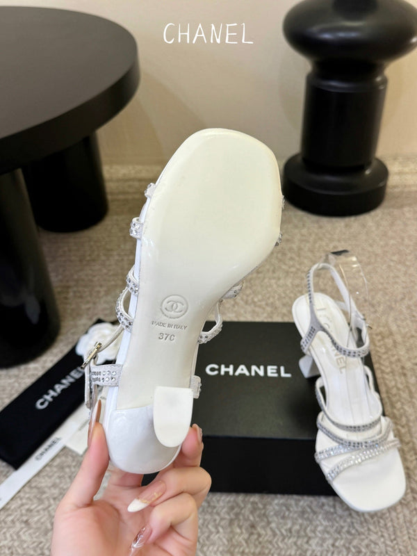 CC 26s Strappy Sandals 8cm White Sheepskin 736752