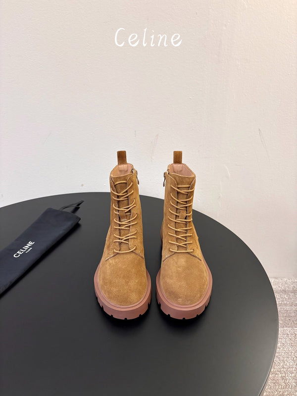 CE 26s Triomphe Platform Martin Boots Brown Suede 104890