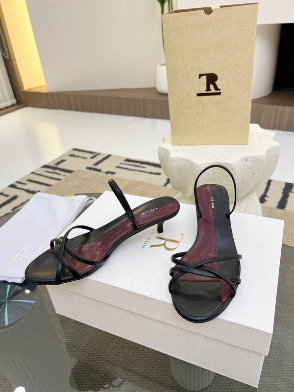 TR 26s Strappy Sandals Black Burgundy Lambskin 997830