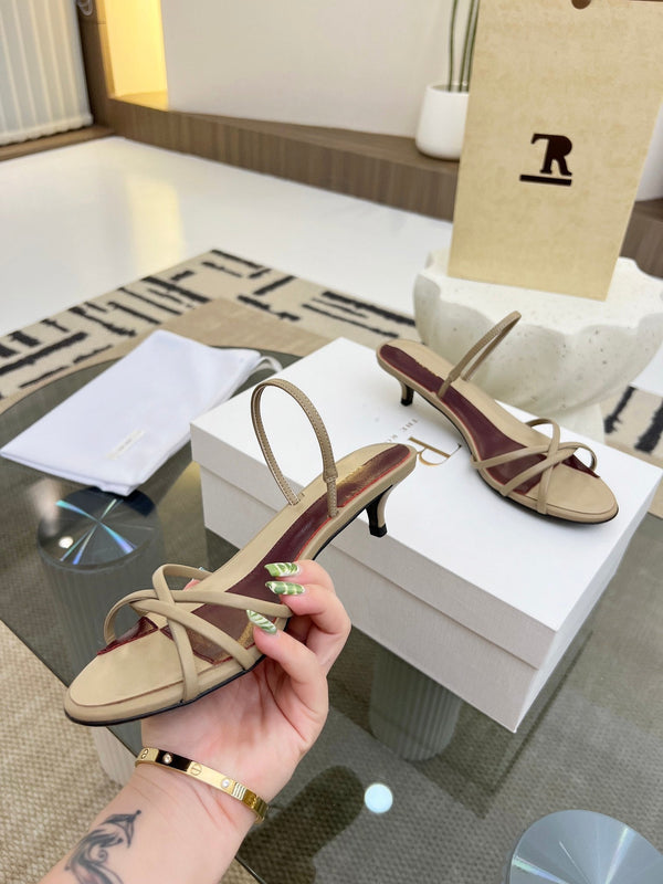 TR 26s Strappy Sandals Beige Burgundy Lambskin 997832