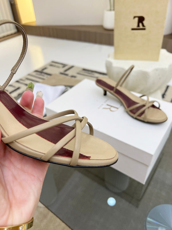 TR 26s Strappy Sandals Beige Burgundy Lambskin 997832