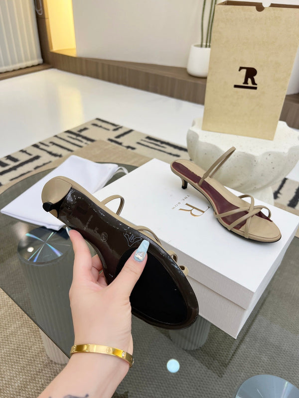 TR 26s Strappy Sandals Beige Burgundy Lambskin 997832