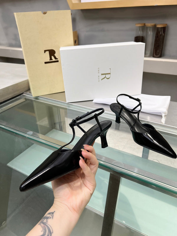 TR 26s Pointed-Toe Slingbacks Black Lambskin 997834