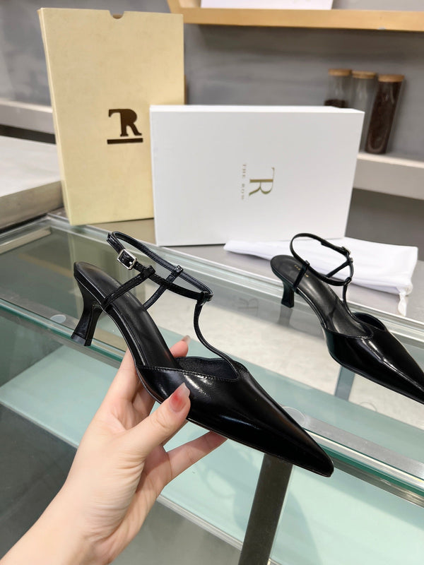 TR 26s Pointed-Toe Slingbacks Black Lambskin 997834