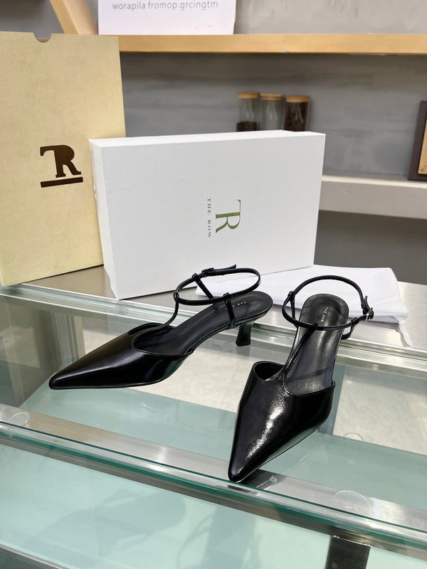 TR 26s Pointed-Toe Slingbacks Black Lambskin 997834