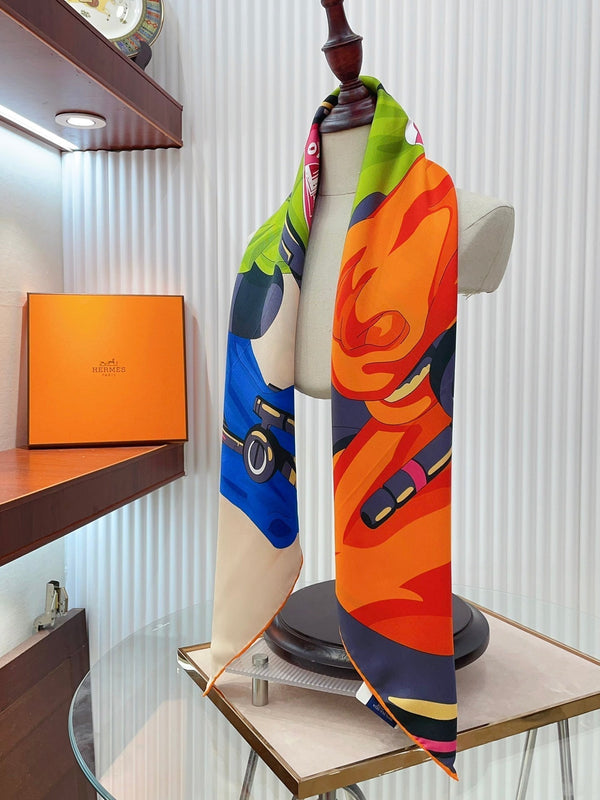 Horse Reality Scarf 90 CM In Colorful Silk Twill  279120