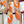Carres Volants Scarf 90 CM In Orange Colorful Silk Twill 244995