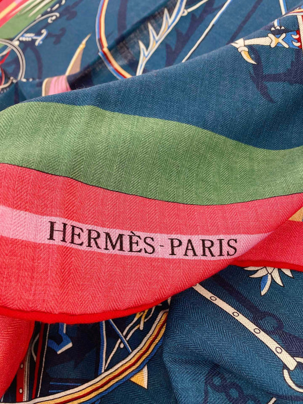 Voitures En Equilibre Scarf 140 CM In Colorful Cashmere And Silk 265384