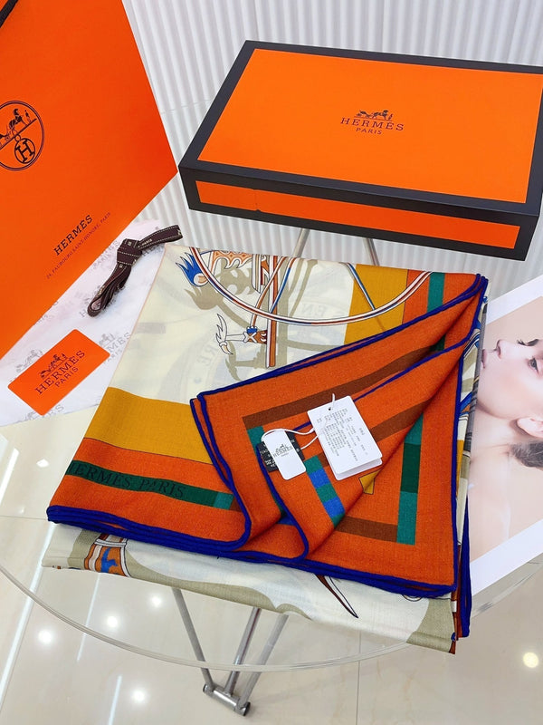 Voitures En Equilibre Scarf 140 CM In Colorful Cashmere And Silk 265385