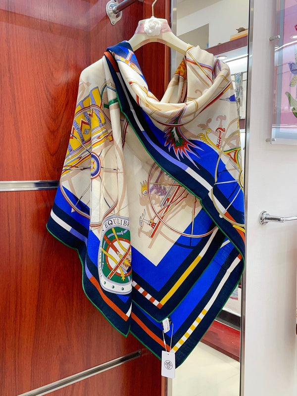 Voitures En Equilibre Scarf 140 CM In Colorful Cashmere And Silk 286416