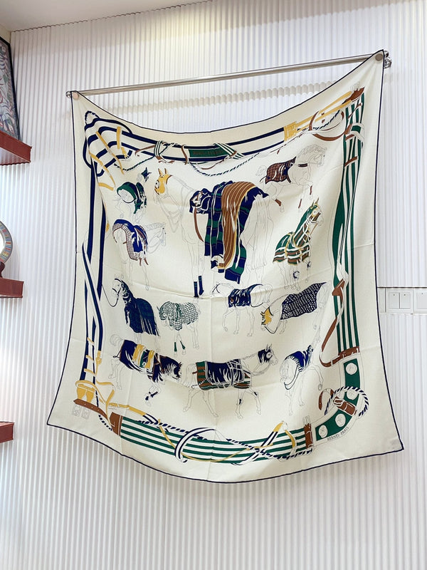 Ronds De Marche Scarf 135 CM Colorful Cashmere And Silk 341401