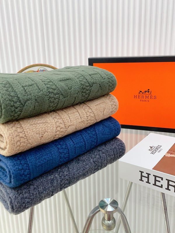 FAUBOURG MUFFLER 170 CM IN PEGEON BLUE CASHMERE