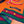 HM Lettres Equestre Scarf 140 CM In Orange Green Colorful Cashmere And Silk 359398