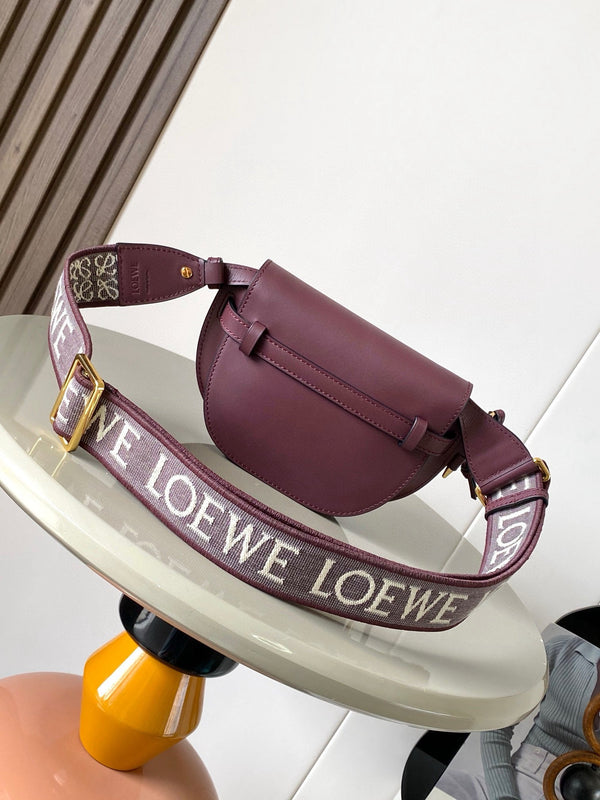 Loewe Mini Gate Dual Bag Burgundy Calfskin