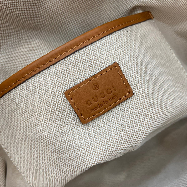SMALL 35 STRAW-EFFECT TOTE BROWN MIX BEIGE