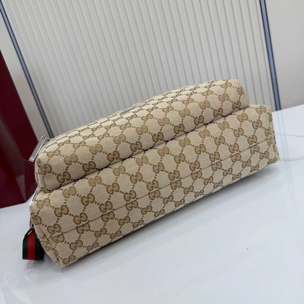 GG Tag Medium Crossbody Bag Beige Canvas