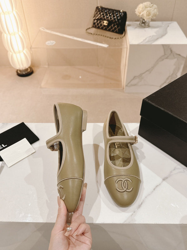 mary janes olive calfskin