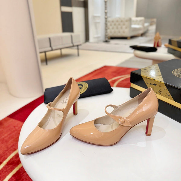 CL Pump 8.5cm Beige Patent Leather 825372