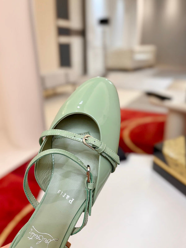 CL Jane Nina Mules Green Patent Leather 825193