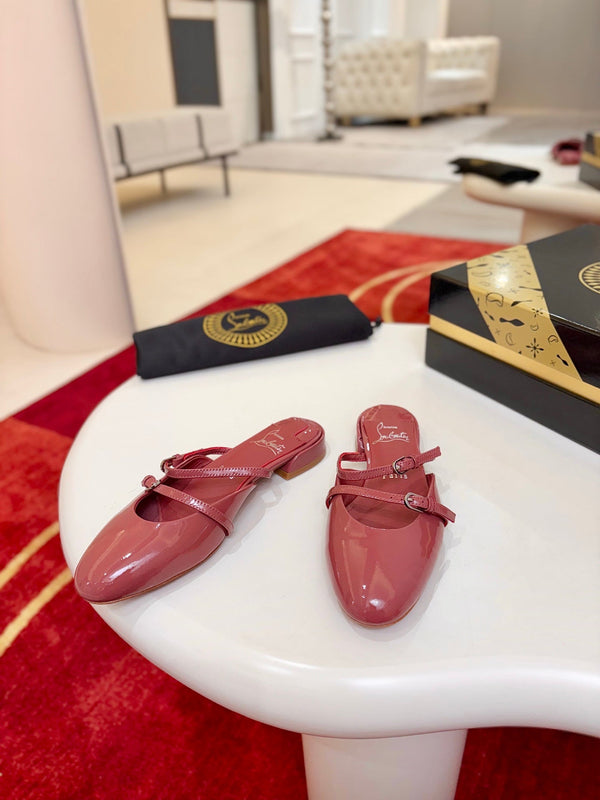 CL Jane Nina Mules Deep Pink Patent Leather 825194
