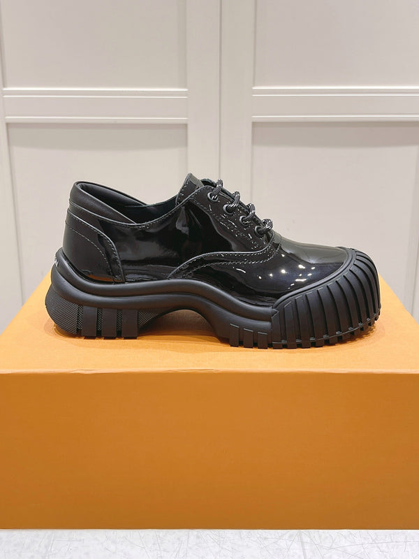 LV Ruby Flat Derby Sneaker Black Patent Leather 480787