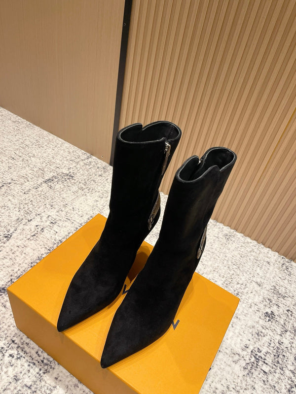 LV Legacy Ankle Boot 80mm Black Suede 480587
