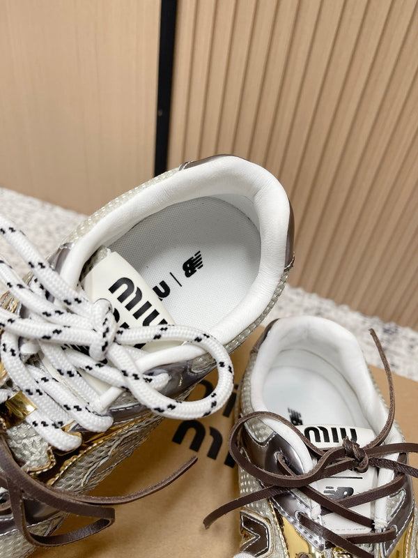 MiuMiu x New Balance Casual Sneakers Multicolor Patent Leather and Mesh 533991