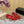 alaia ballet flat stud in fishnet red lambskin