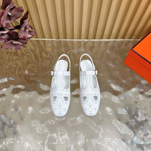 HM 25 Kim Slingback White Lambskin 352957