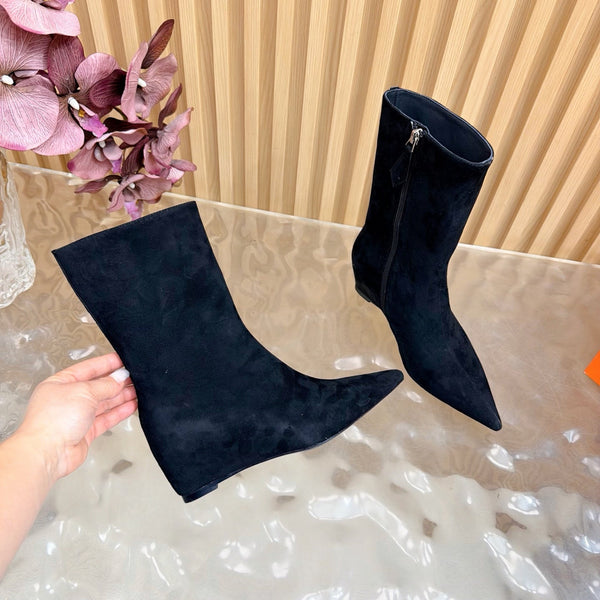HM Leonie Ankle Boots 7cm Black Suede 589198