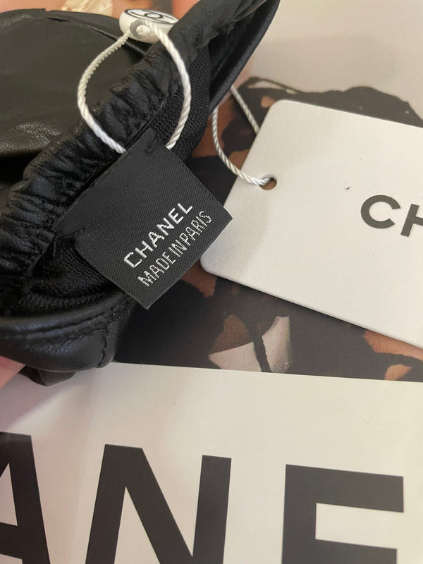 CC GLOVES IN BLACK MIX WHITE SHEEPSKIN 463850
